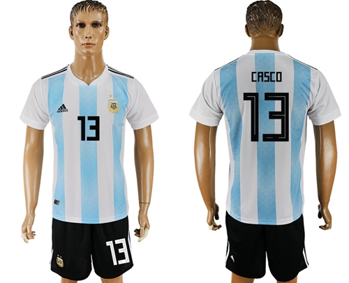 Argentina #13 Casco Home Soccer Country Jersey - Click Image to Close